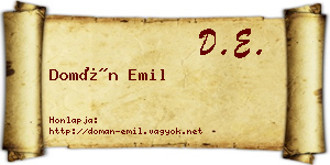 Domán Emil névjegykártya