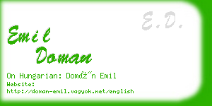 emil doman business card